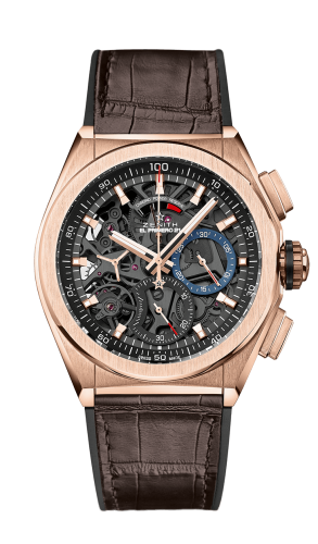 Zenith - 18.9000.9004/71.R585  Defy El Primero 21 Rose Gold / Skeleton / Alligator