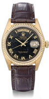 Rolex Day-Date 36 Yellow Gold Diamonds / Oyster / Lavender Jade Carousel (18038 Black Roman Stone)