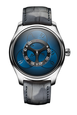 H. Moser & Cie - 1806-0200  Endeavour Flying Hours White Gold / Funky Blue