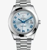 Rolex - 218206-0043  Day-Date II Platinum Ice Blue Roman