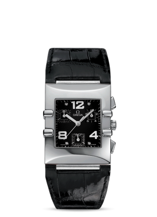 Omega - 1841.55.11  Constellation Quadra Quartz 28 Chronograph Stainless Steel / Black / Alligator