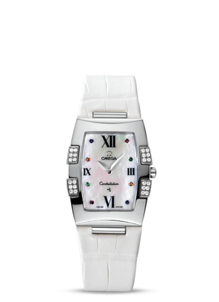 Omega - 1886.79.36  Constellation Quadrella Quartz 25 Stainless Steel / MOP / White Alligator