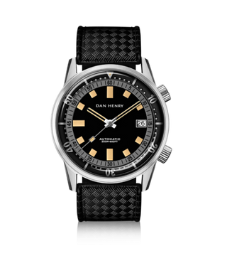 Dan Henry - 1970-44-Grey  Dan Henry 1970 Automatic Diver 44 Black-Grey / Stainless Steel 