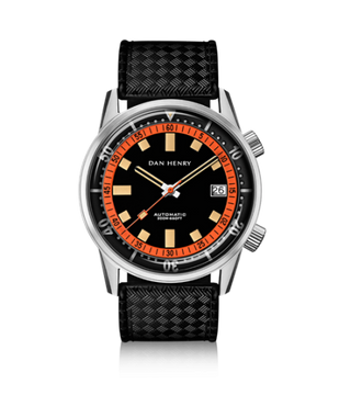 Dan Henry - 1970-40-Orange  Dan Henry 1970 Automatic Diver 40 Black-Orange / Stainless Steel