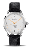 Glashütte Original - 2-39-47-01-02-04  Sixties Panorama Date Stainless Steel / Silver / Alligator / Pin