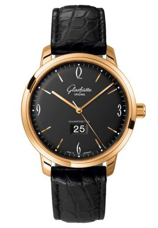 Glashütte Original - 2-39-47-02-01-04  Sixties Panorama Date Rose Gold / Black / Alligator / Pin