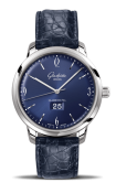 Glashütte Original - 2-39-47-06-02-04  Sixties Panorama Date Stainless Steel / Blue / Alligator / Pin