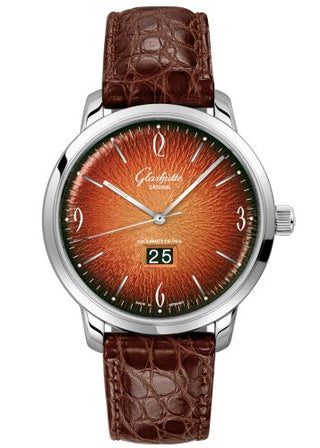 Glashütte Original - 2-39-47-09-02-04  Sixties Panorama Date Stainless Steel / Orange / Alligator / Pin / Annual Edition