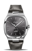 Glashütte Original - 2-39-47-12-12-04  Seventies Panorama Date Ruthenium/ Alligator / Folding