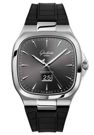 Glashütte Original - 2-39-47-12-12-06  Seventies Panorama Date Ruthenium / Rubber / Folding