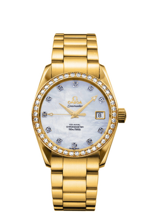 Omega - 2009.75.00  Seamaster Aqua Terra 150M Co-Axial 36.2 Red Gold / Yellow Gold / Diamond / MOP / Bracelet