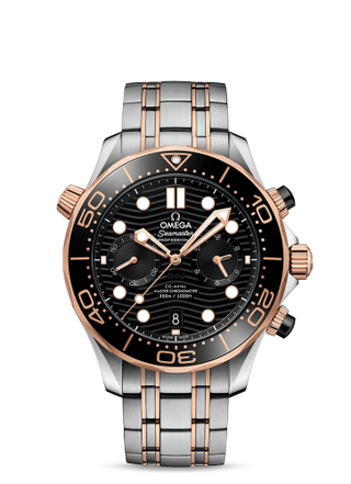 Omega - 210.20.44.51.01.001  Seamaster Diver 300M Master Co-Axial 44 Chronograph Stainless Steel / Sedna Gold / Black / Bracelet