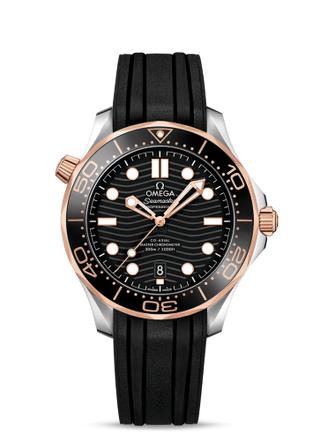 Omega - 210.22.42.20.01.002  Seamaster Diver 300M Master Co-Axial 42 Stainless Steel / Sedna Gold / Black / Rubber