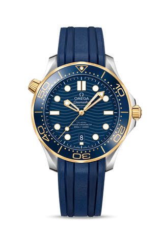 Omega - 210.22.42.20.03.001  Seamaster Diver 300M Master Co-Axial 42 Stainless Steel / Yellow Gold / Blue / Rubber