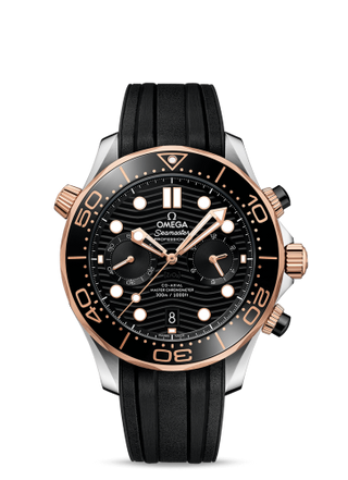 Omega - 210.22.44.51.01.001  Seamaster Diver 300M Master Co-Axial 44 Chronograph Stainless Steel / Sedna Gold / Black / Rubber