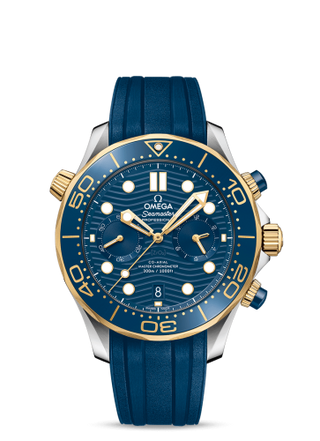 Omega - 210.22.44.51.03.001  Seamaster Diver 300M Master Co-Axial 44 Chronograph Stainless Steel / Yellow Gold / Blue / Rubber