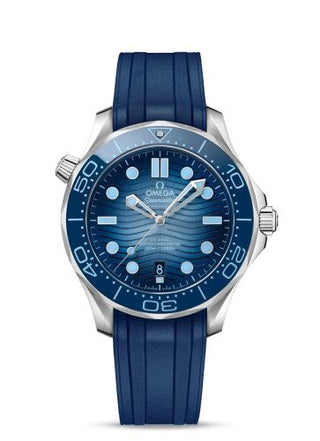 Omega - 210.32.42.20.03.002  Seamaster Diver 300M Master Co-Axial 42 Stainless Steel / Summer Blue / Rubber