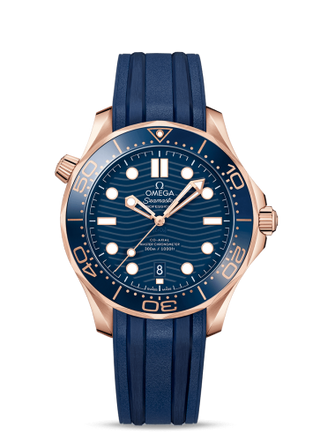 Omega - 210.62.42.20.03.001  Seamaster Diver 300M Master Co-Axial 42 Sedna Gold / Blue / Rubber