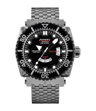 Formex - 2100.3.2022.100  Diver Quartz GMT Black / Bracelet