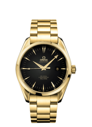 Omega - 2102.50.00  Seamaster Aqua Terra 150M Co-Axial 42.2 Yellow Gold / Black / Bracelet