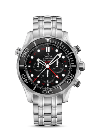 Omega - 212.30.44.52.01.001  Seamaster Diver 300M Co-Axial 44 GMT Chronograph Stainless Steel / Black / Bracelet