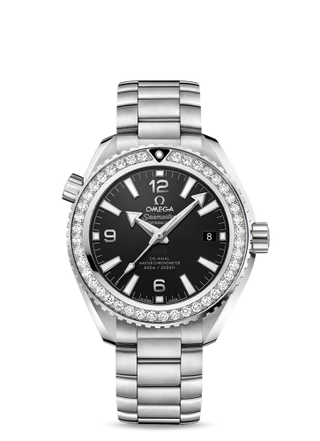 Omega - 215.15.40.20.01.001  Seamaster Planet Ocean 600M Co-Axial 39.5 Master Chronometer Stainless Steel / Diamond / Black / Bracelet