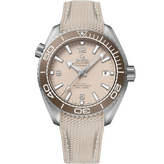 Omega - 215.32.44.21.09.001  Seamaster Planet Ocean 600M Co-Axial 43.5 Master Chronometer Stainless Steel / Beige / Rubber