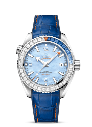 Omega - 215.58.44.21.07.001  Seamaster Planet Ocean 600M Co-Axial 43.5 Master Chronometer White Gold / Diamond / Blue MOP