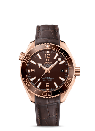 Omega - 215.63.40.20.13.001  Seamaster Planet Ocean 600M Co-Axial 39.5 Master Chronometer Sedna Gold / Chocolate / Alligator