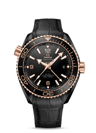 Omega - 215.63.46.22.01.001  Seamaster Planet Ocean 600M Co-Axial 45.5 Master Chronometer GMT Deep Black Sedna