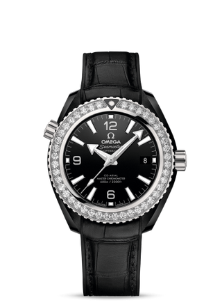 Omega - 215.98.40.20.01.001  Seamaster Planet Ocean 600M Co-Axial 39.5 Master Chronometer Deep Black  / Black / Strap