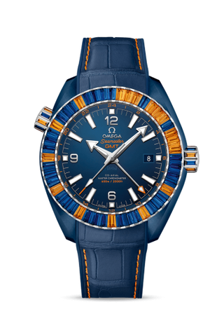 Omega - 215.98.46.22.03.001  Seamaster Planet Ocean 600M Co-Axial 45.5 Master Chronometer GMT Deep Blue Sapphire