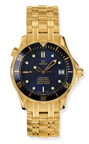 Omega - 2153.80.00  Seamaster Diver 300M Automatic 36.25 Yellow Gold / Blue / Bracelet