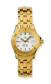 Omega - 2182.20.00  Seamaster Diver 300M Quartz 28 Yellow Gold / White / Bracelet