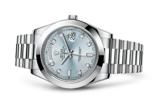 Rolex - 218206-0009  Day-Date II Platinum Silver Diamonds