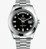 Rolex - 218206-0020  Day-Date II Platinum Black Diamonds