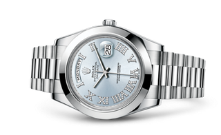 Rolex - 218206-0052  Day-Date II Platinum Diamond Romans