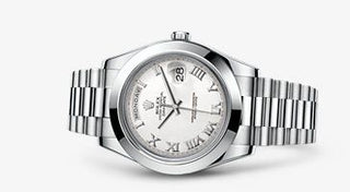 Rolex - 218206-0053  Day-Date II Platinum White Roman