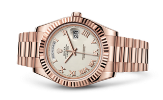 Rolex - 218235-0033  Day-Date II Everose Ivory Roman