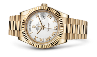 Rolex - 218238-0037  Day-Date II Yellow Gold Fluted White Roman