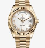 Rolex - 218238-0037  Day-Date II Yellow Gold Fluted White Roman