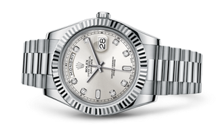 Rolex - 218239-0006  Day-Date II White Gold Silver Diamonds