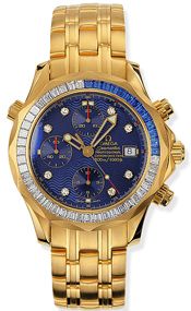 Omega - 2194.85.00  Seamaster Diver 300M Automatic 41.5 Chronograph Yellow Gold / Diamond / Sapphire / Blue / Bracelet