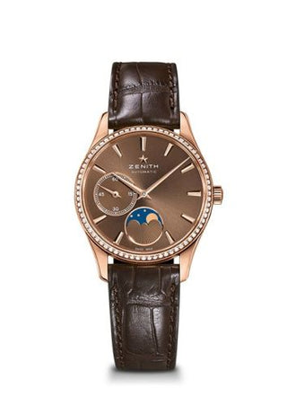 Zenith - 22.2310.692/75.C709  Elite Ultra Thin Lady Moonphase Rose Gold / Brown / Diamond