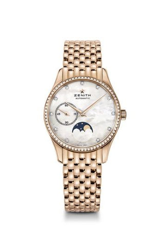 Zenith - 22.2310.692/81.M2310  Elite Ultra Thin Lady Moonphase Rose Gold / MOP / Diamond / Bracelet