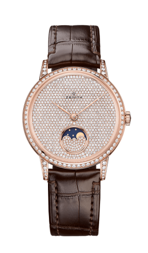 Zenith - 22.2320.690/79.C713  Elite Lady Moonphase Rose Gold / Diamond / Alligator