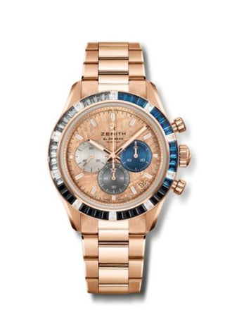 Zenith - 22.3100.3600/69.M3100  Chronomaster Sport  Rose Gold - Baguette Tricolor / Champagne Meteorite