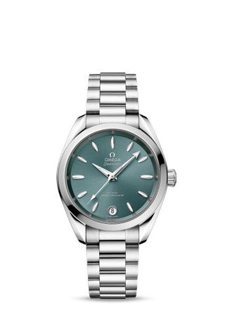 Omega - 220.10.34.20.10.001  Seamaster Aqua Terra 150M Master Chronometer 34 Stainless Steel / Lagoon Green / Bracelet