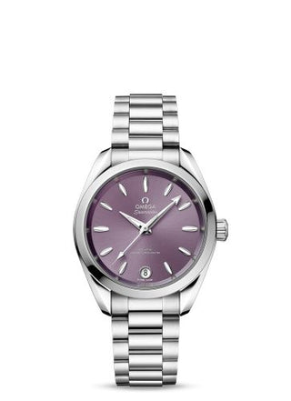 Omega - 220.10.34.20.10.002  Seamaster Aqua Terra 150M Master Chronometer 34 Stainless Steel / Lavender / Bracelet