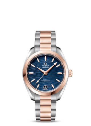 Omega - 220.20.34.20.03.001  Seamaster Aqua Terra 150M Master Chronometer 34 Stainless Steel / Sedna Gold / Blue-Waves / Bracelet